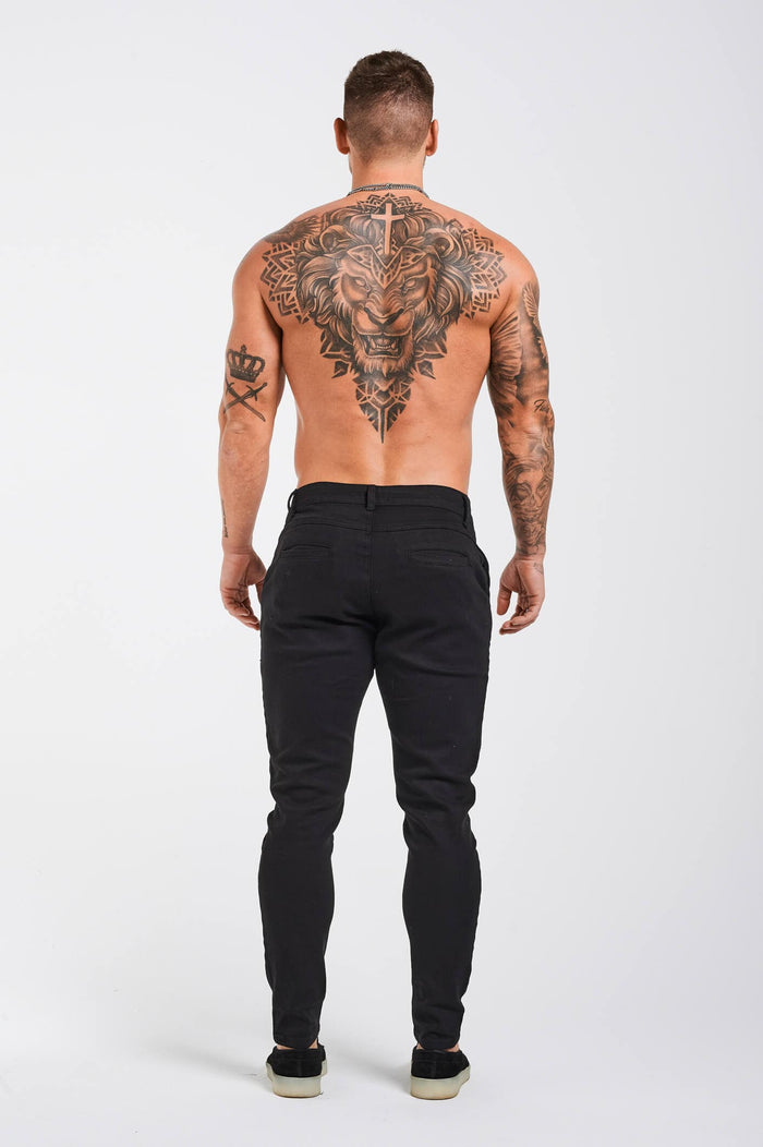 TEXTURED STRETCH CHINO - BLACK