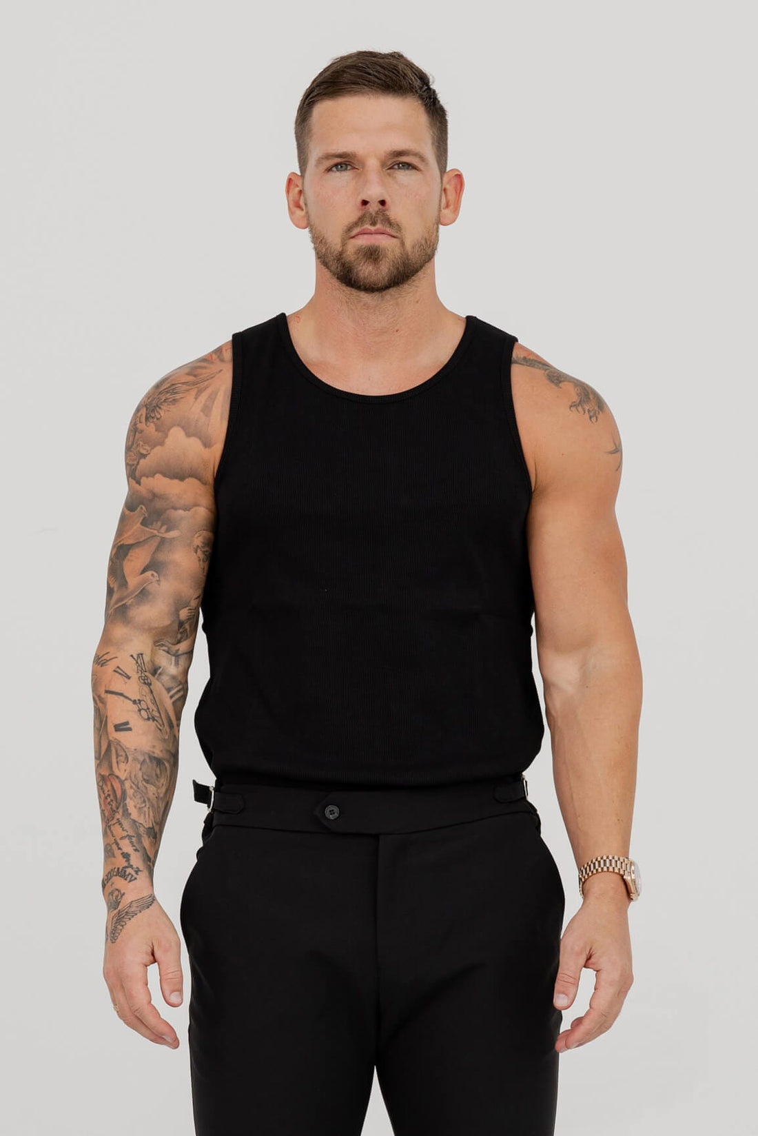 Legend London Vest RIBBED VEST - BLACK