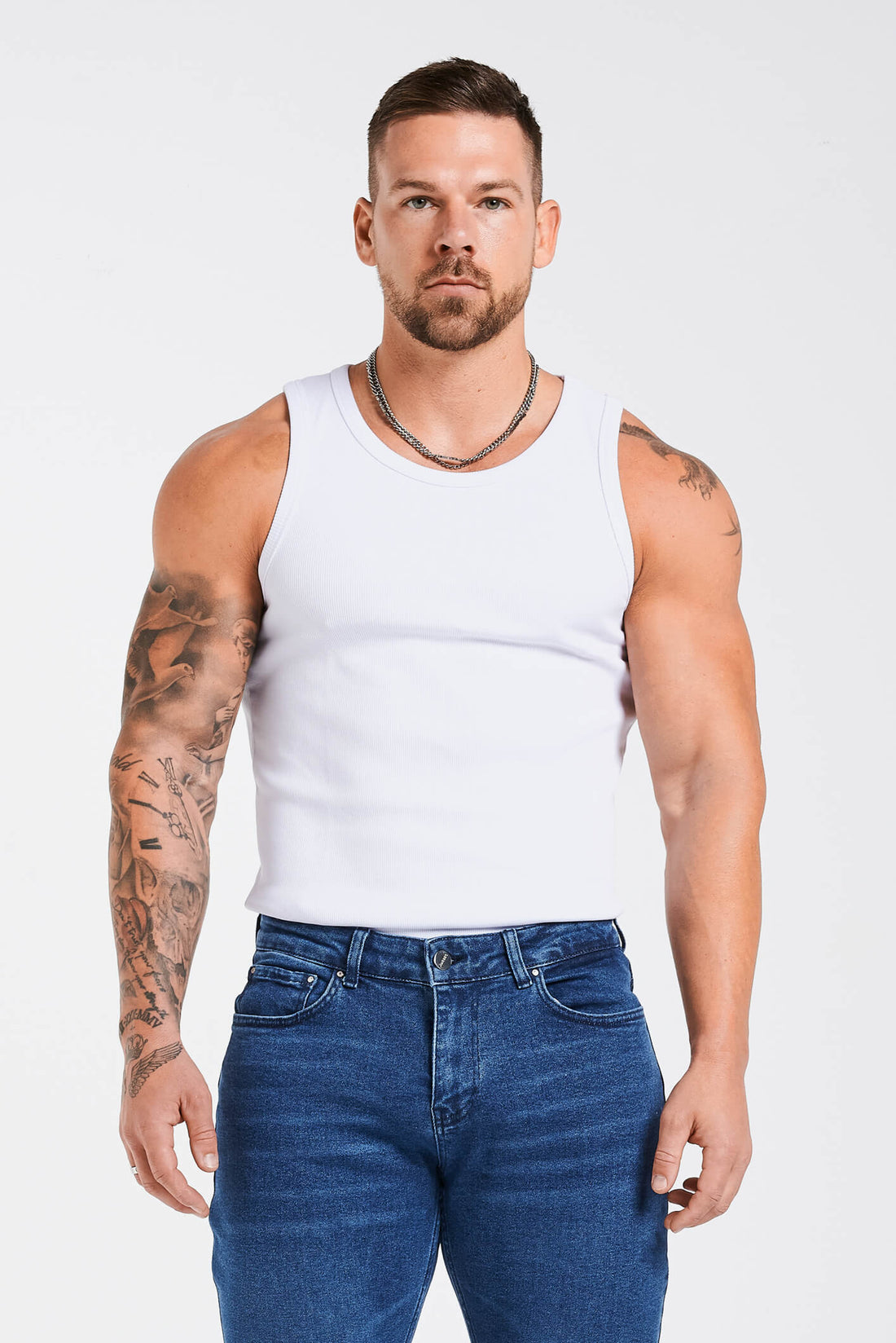 Legend London Vest RIBBED VEST - WHITE