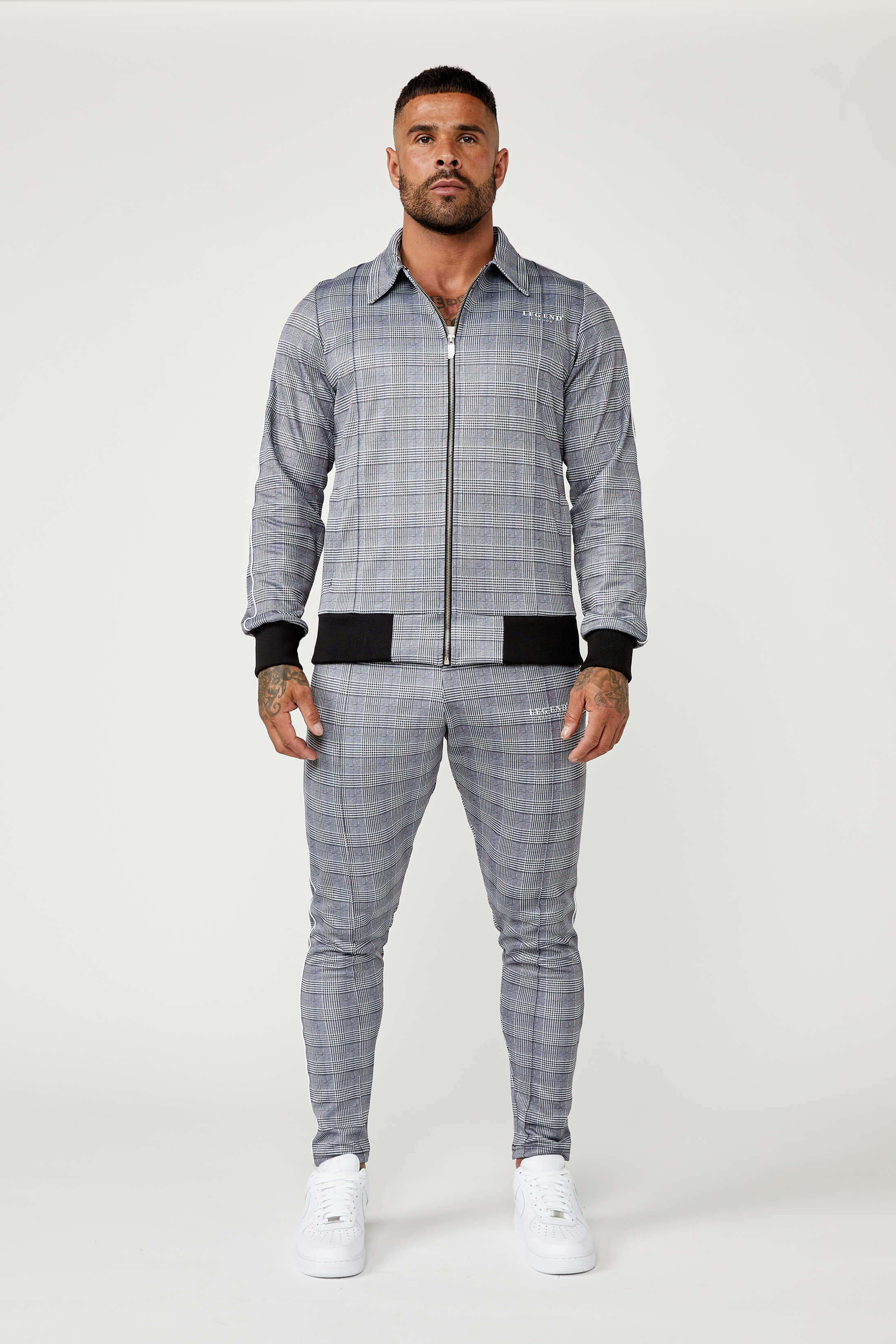 SMART TRACK JACKET IN CHECK - GREY