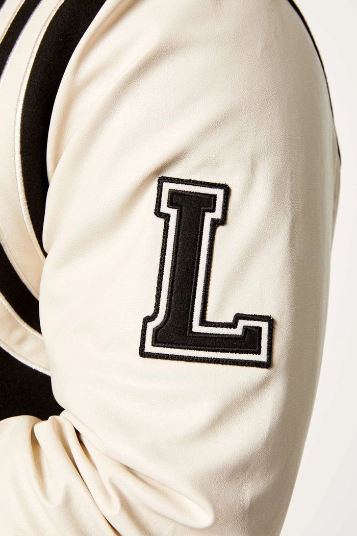 VARSITY JACKET - BLACK AND CREAM