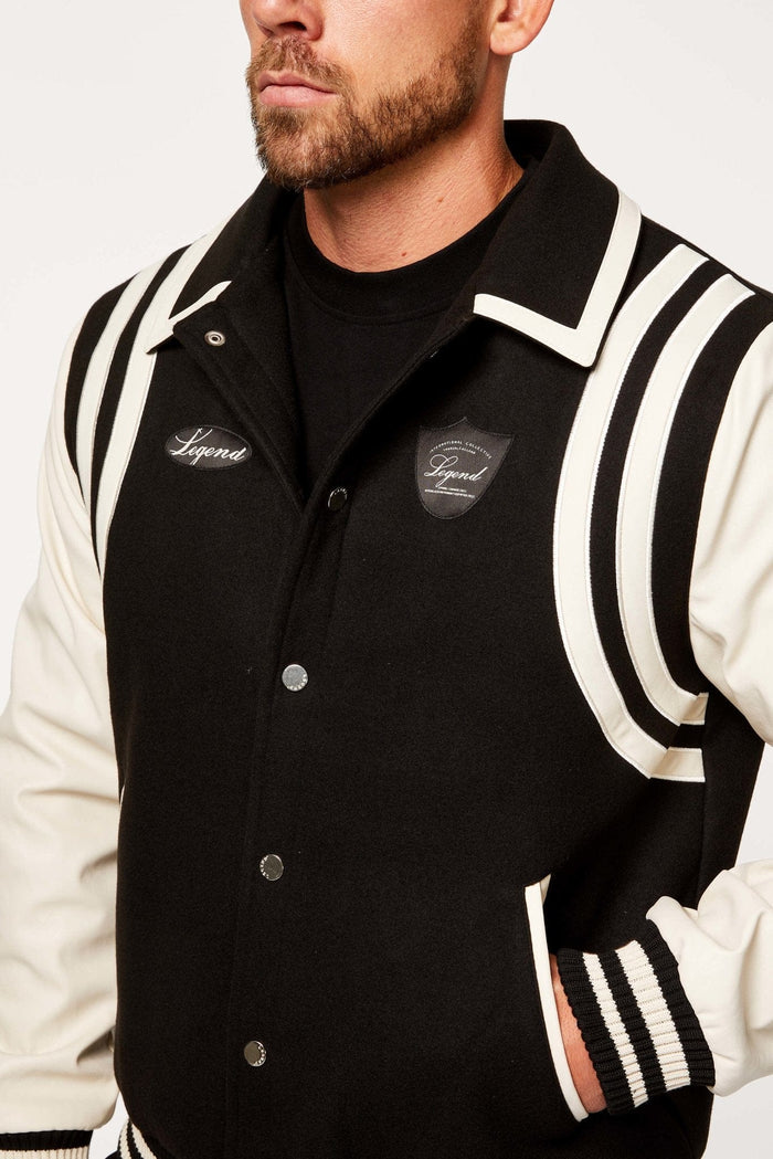 VARSITY-JACKE – SCHWARZ UND CREME