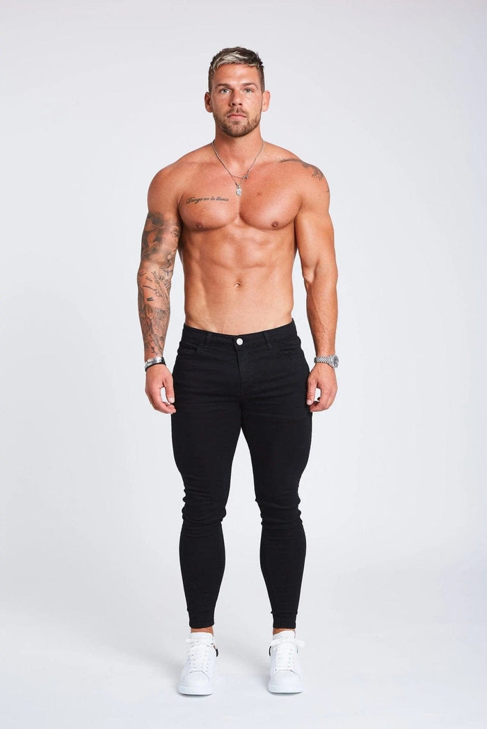 SKINNY FIT JEANS NON RIPPED - BLACK