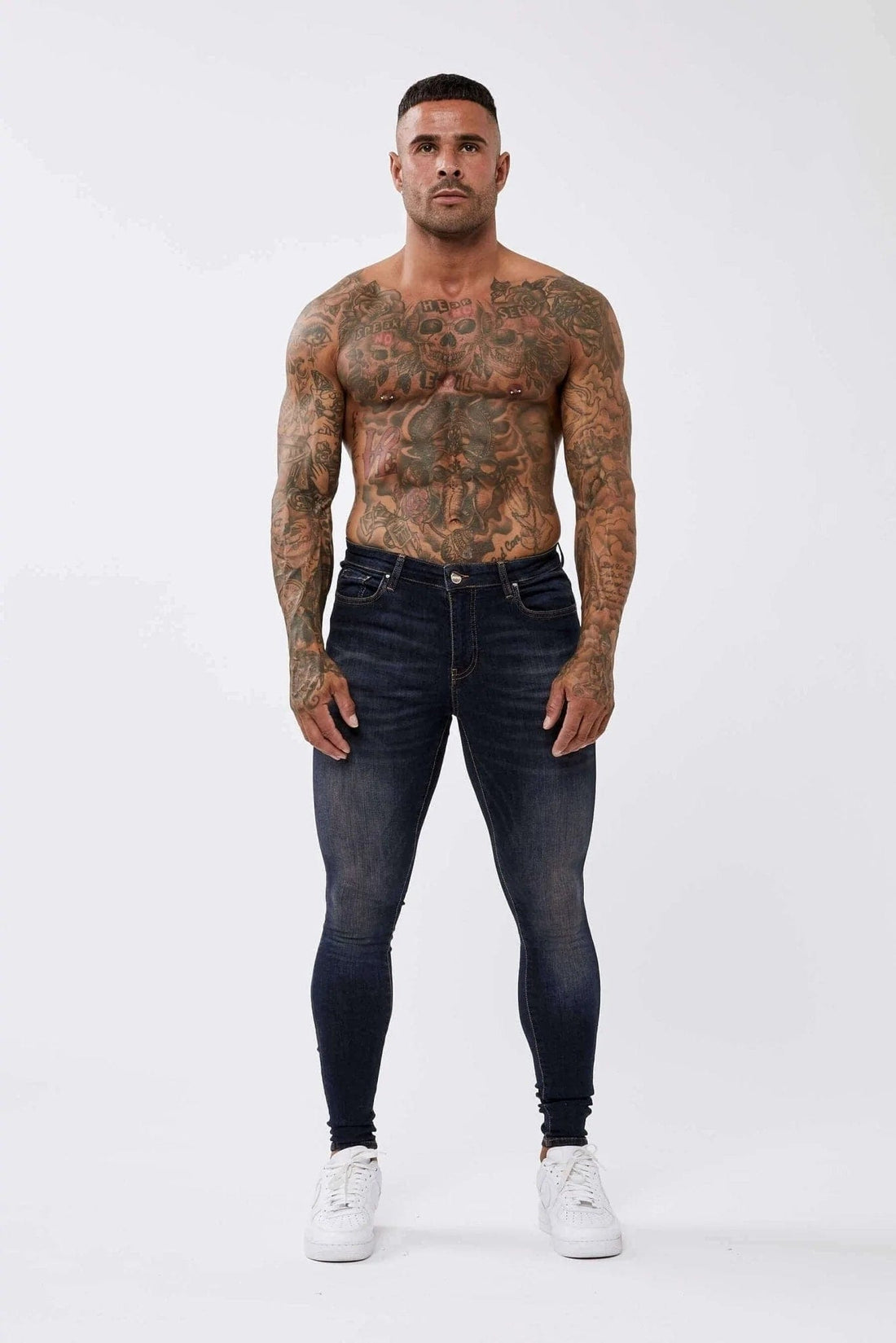 Legend London Jeans CLASSIC INDIGO BLUE SPRAY ON JEANS