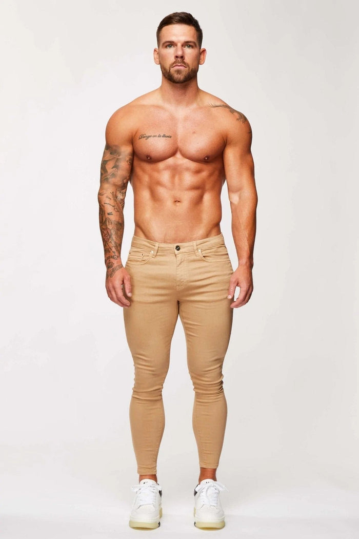 SKINNY FIT JEANS - BEIGE