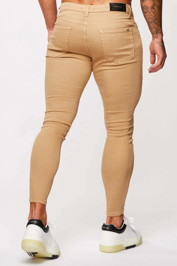 GEKLEURDE DENIM - BEIGE