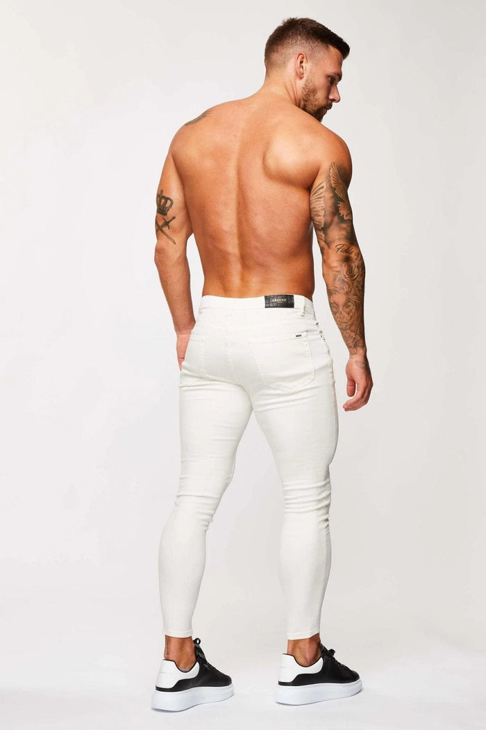 SKINNY FIT JEANS - ECRU – Legend London