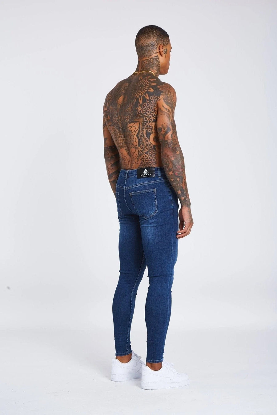 DARK BLUE JEANS - NON RIPPED – Legend London