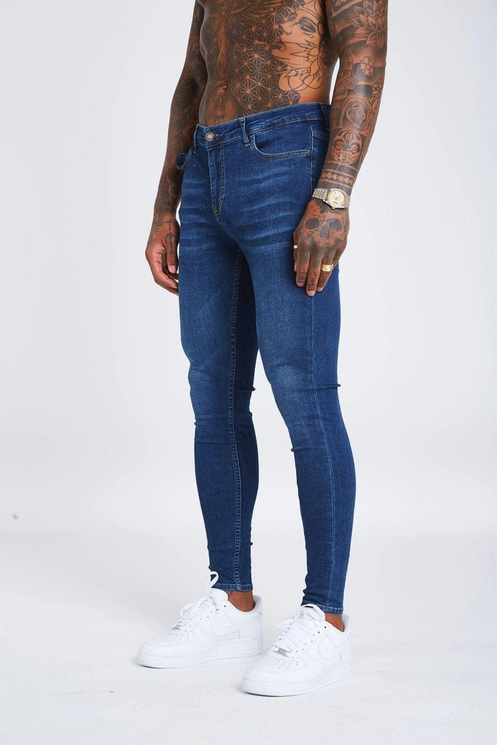 SKINNY FIT JEANS NON RIPPED - DARK BLUE