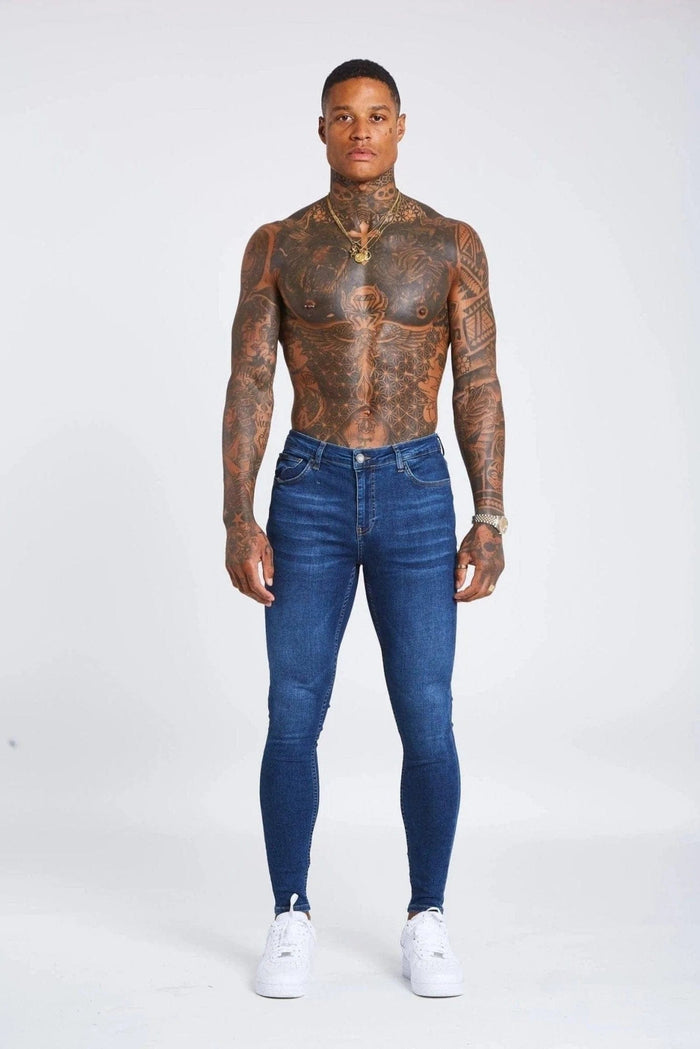 SKINNY FIT JEANS NON RIPPED - DARK BLUE