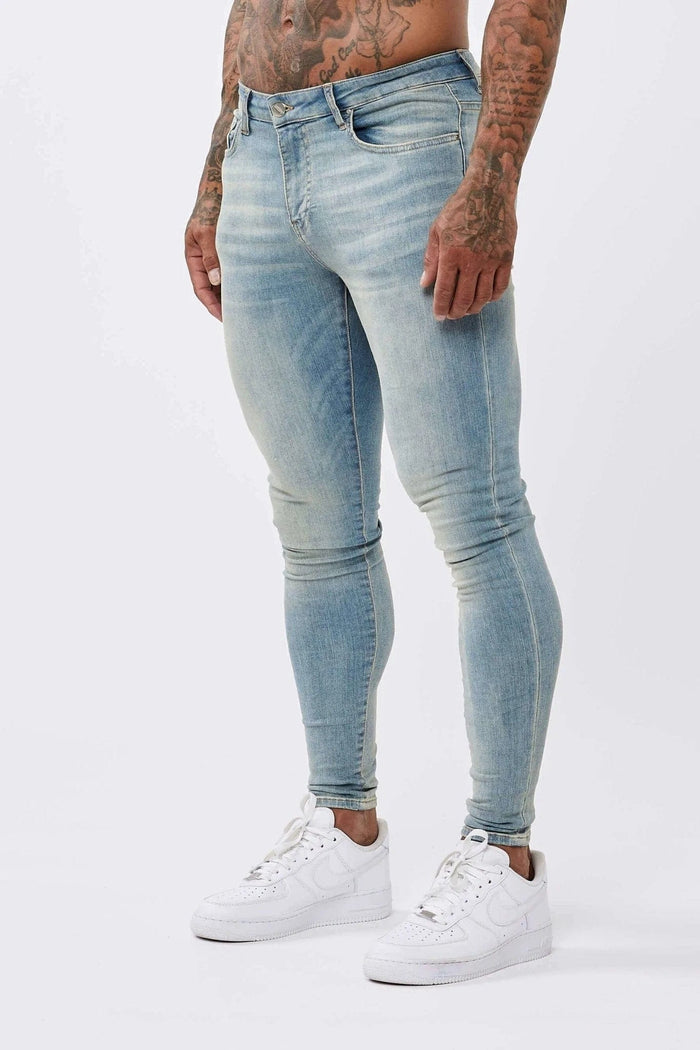 SKINNY FIT JEANS - LIGHT WASHED SAND BLUE