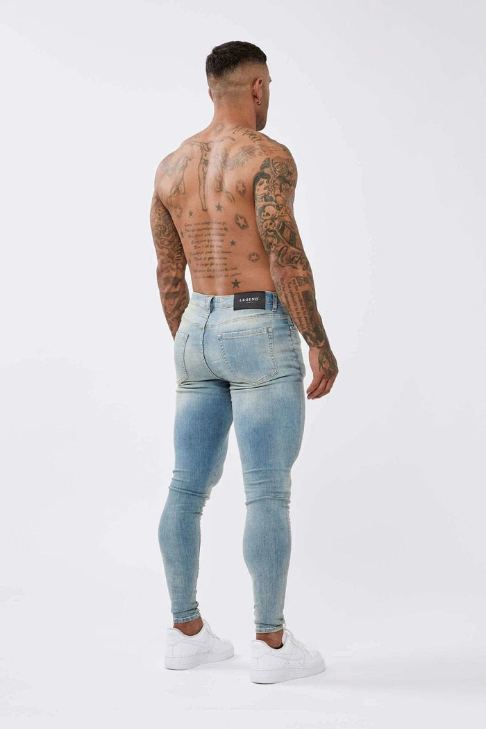 SKINNY FIT JEANS - LIGHT WASHED SAND BLUE