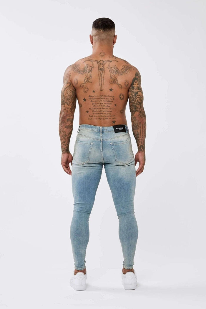 SKINNY FIT JEANS - LIGHT WASHED SAND BLUE