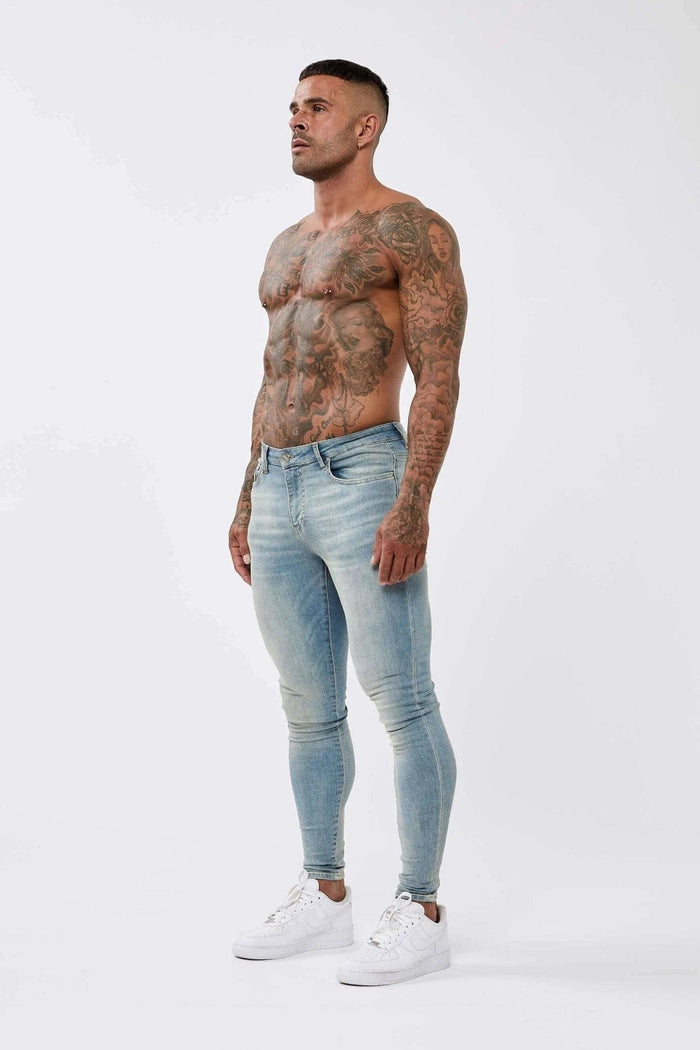 SKINNY FIT JEANS - LIGHT WASHED SAND BLUE