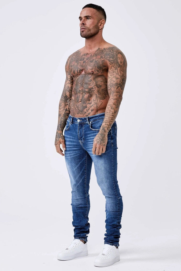 PREMIUM SKINNY FIT JEANS - DARK BLUE WASH