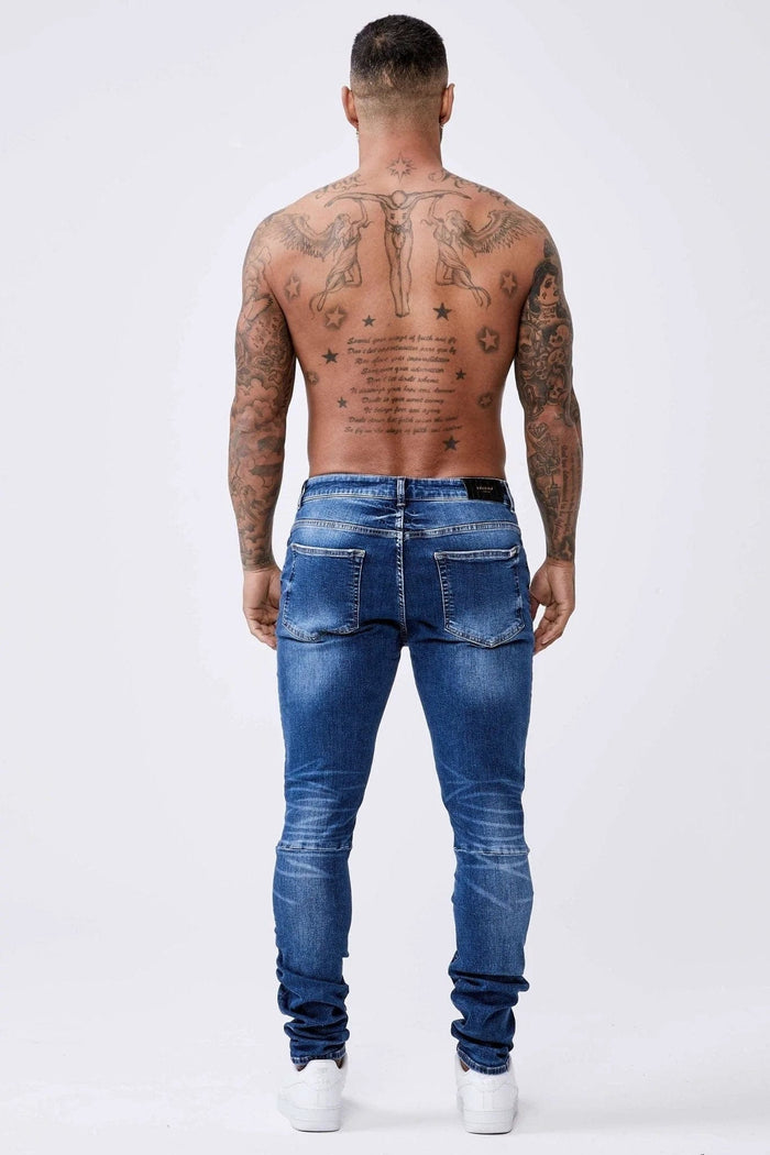 PREMIUM SKINNY FIT JEANS - DARK BLUE WASH