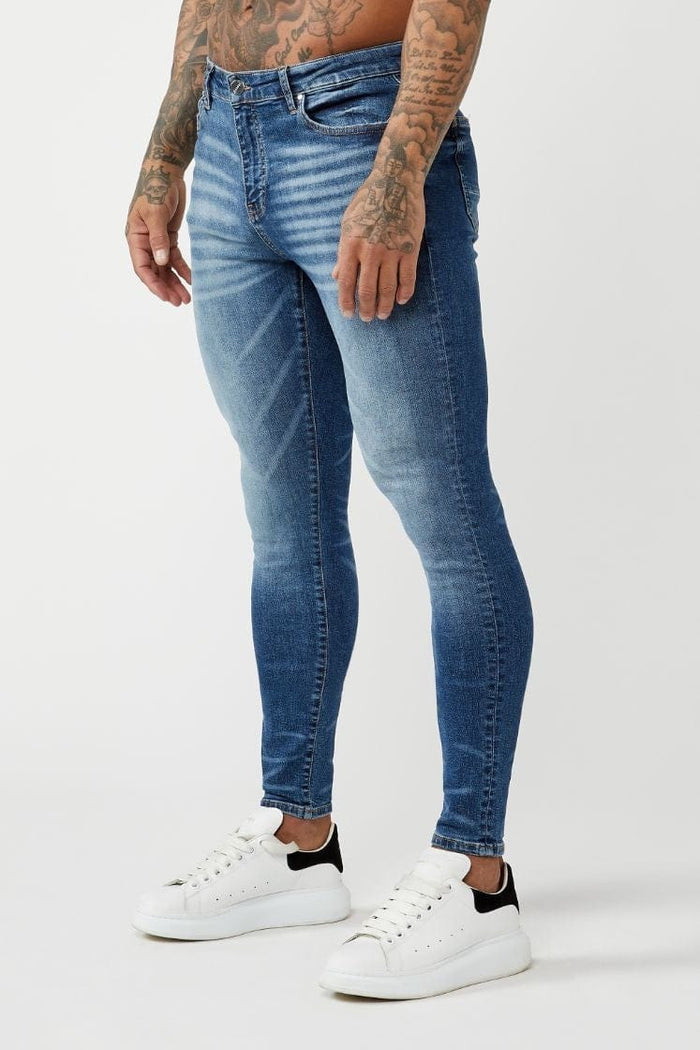 PREMIUM SPRAY-ON FIT JEANS - DONKERBLAUW