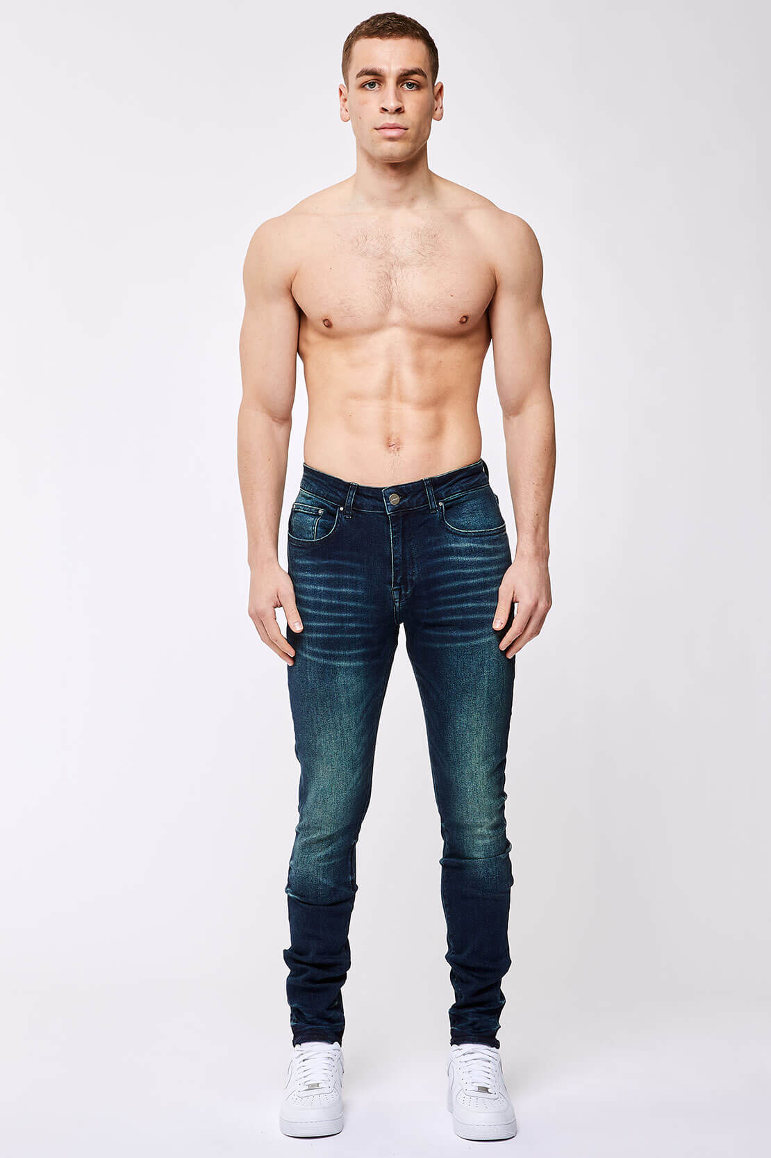 SKINNY FIT JEANS - DARK BLUE OVERDYE