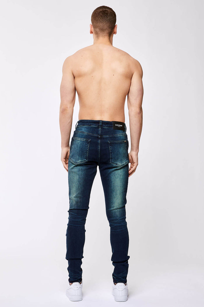 SKINNY FIT JEANS-DARK BLUE OVERDYE