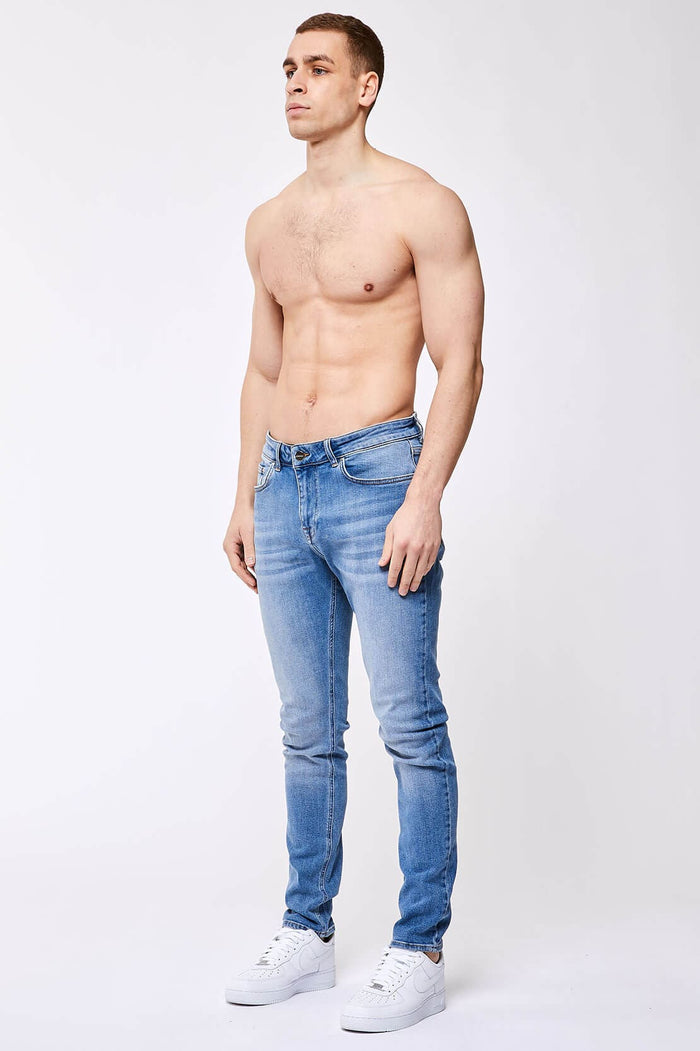 SLIM-FIT-JEANS – VERWASCHTES DUNKELBLAU