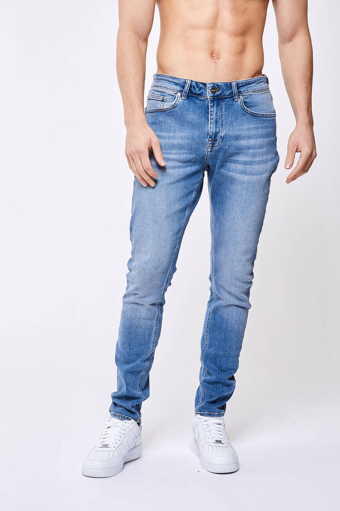 SLIM-FIT-JEANS – VERWASCHTES DUNKELBLAU