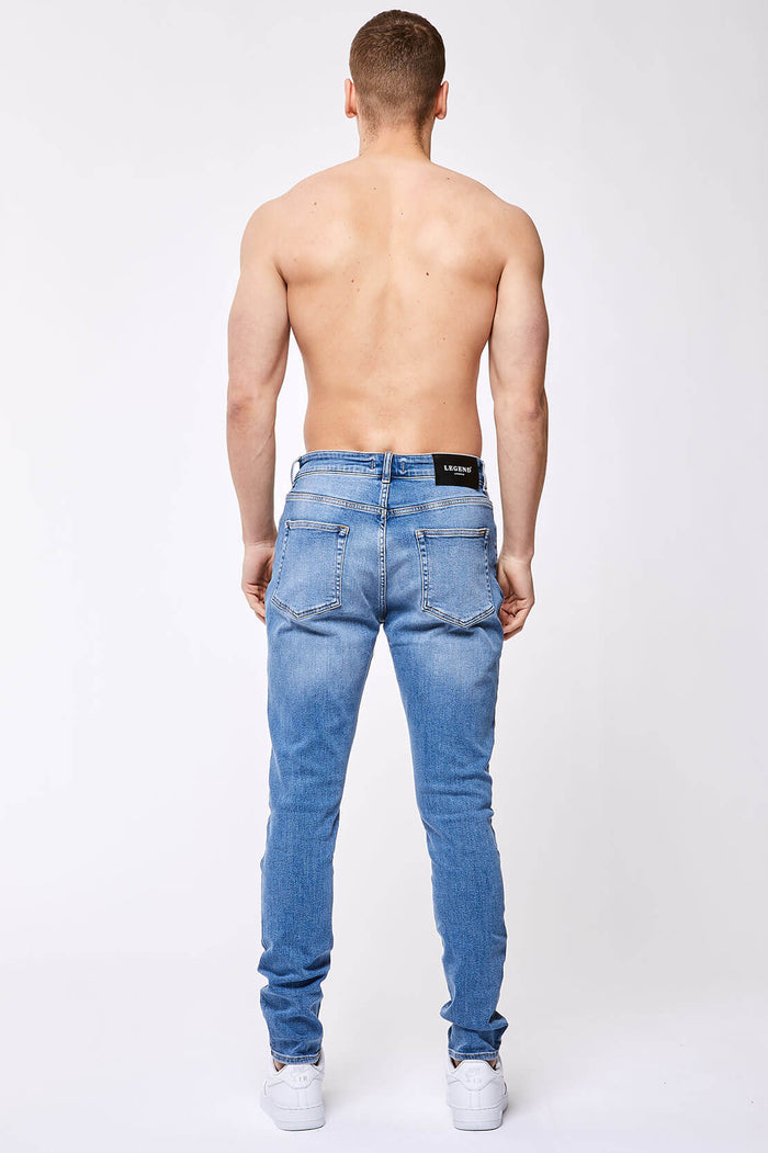 SLIM-FIT-JEANS – VERWASCHTES DUNKELBLAU