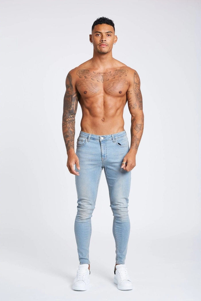 STENTVÄTTADE SPRAY-ON JEANS - INTE SLITNA