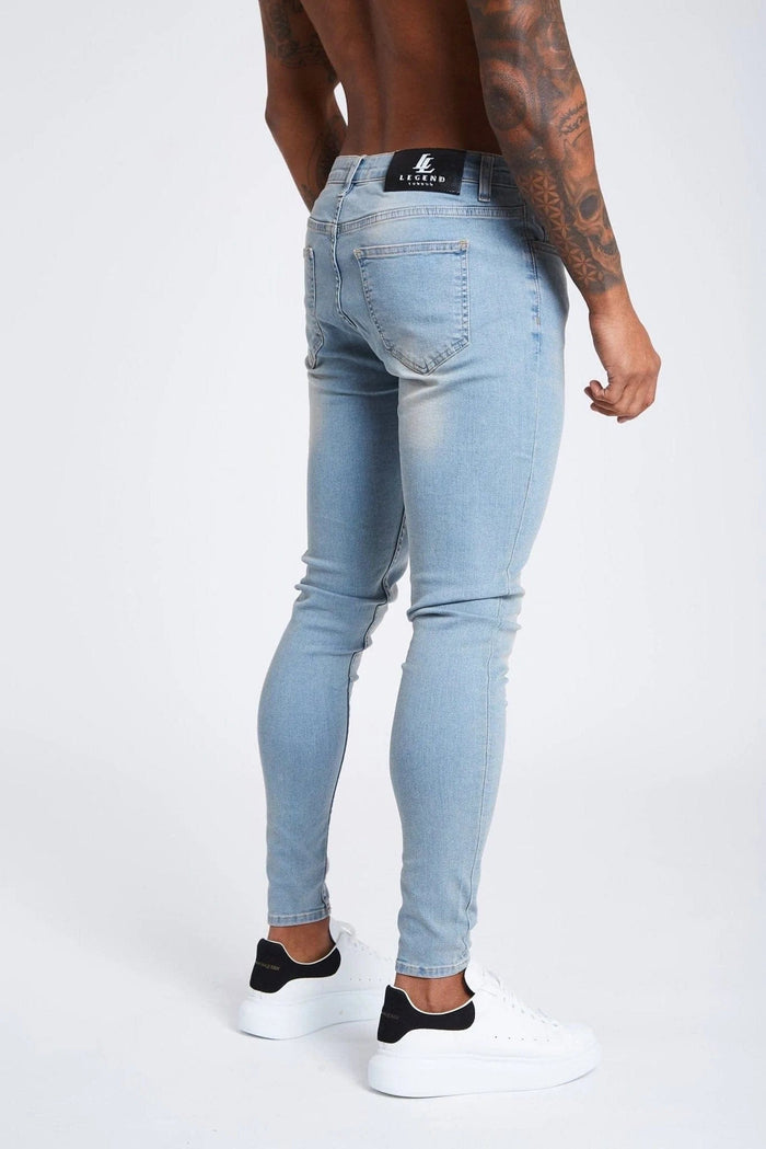 SKINNY FIT JEANS NON RIPPED - STONE WASHED