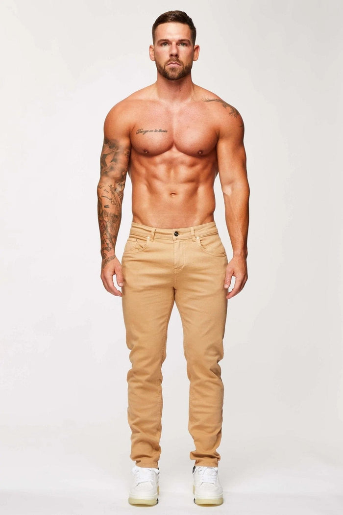 JEANS DE PIERNA RECTA-BEIGE