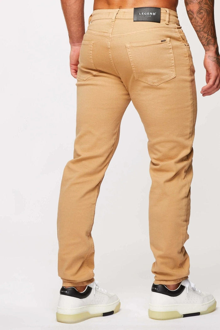 JEANS MIT GERADE BEIN – BEIGE