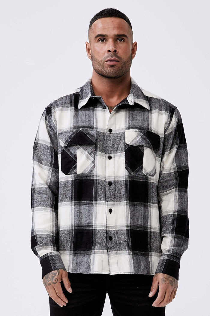 PLAID FLANNEL - ZWART-WIT