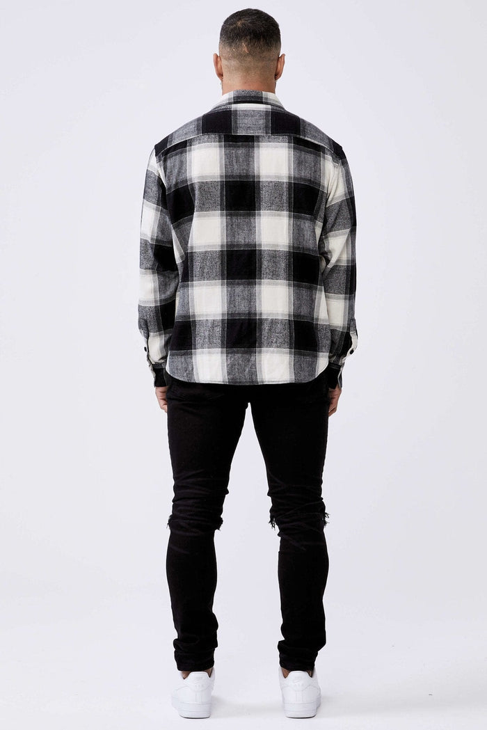 PLAID FLANNEL - ZWART-WIT