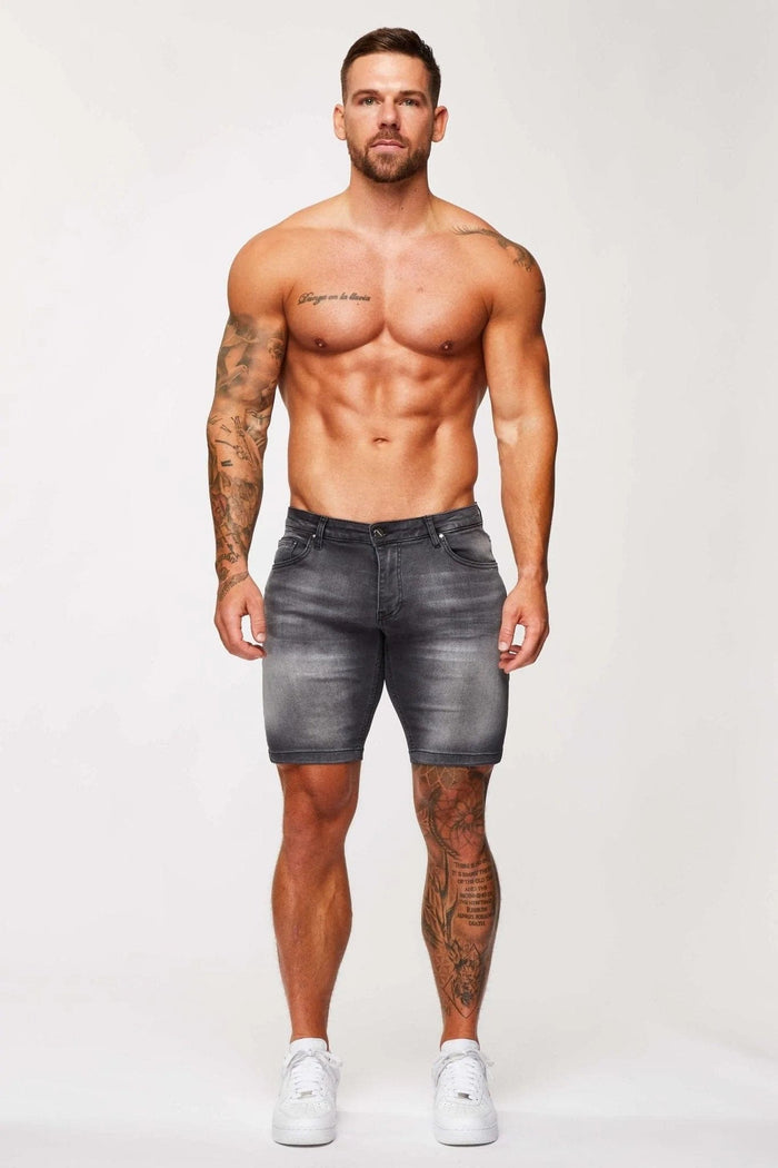 DENIM SHORT - WASHED GREY