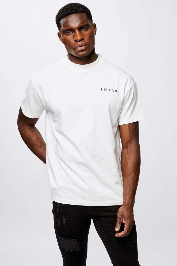 BACK SPLIT LOGO T-SHIRT - CREAM