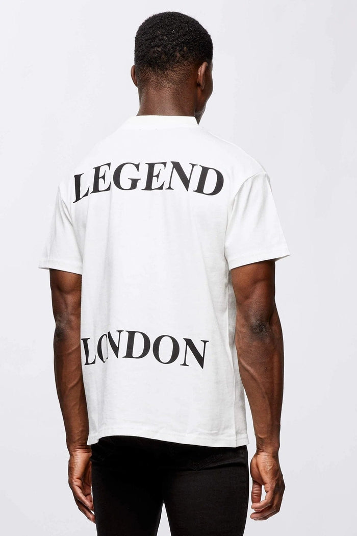 BACK SPLIT LOGO T-SHIRT - CREAM