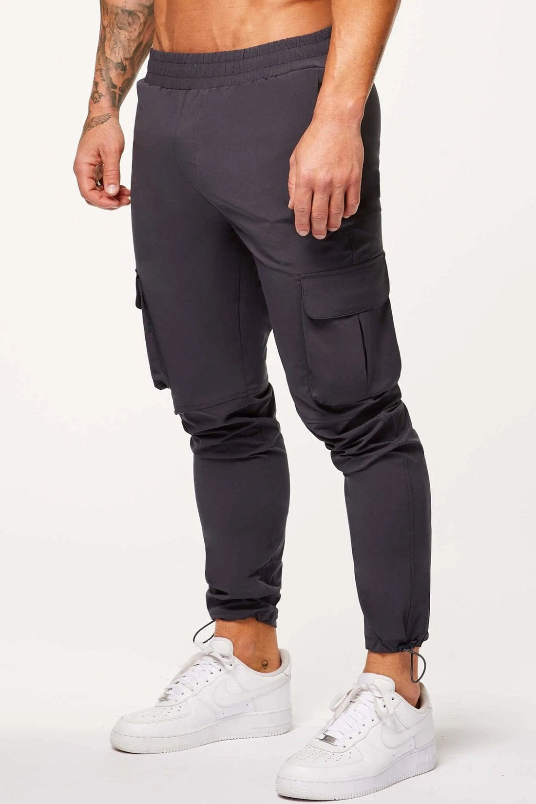 Legend London Trouser TECH STRETCH CARGO PANTS - DARK GREY