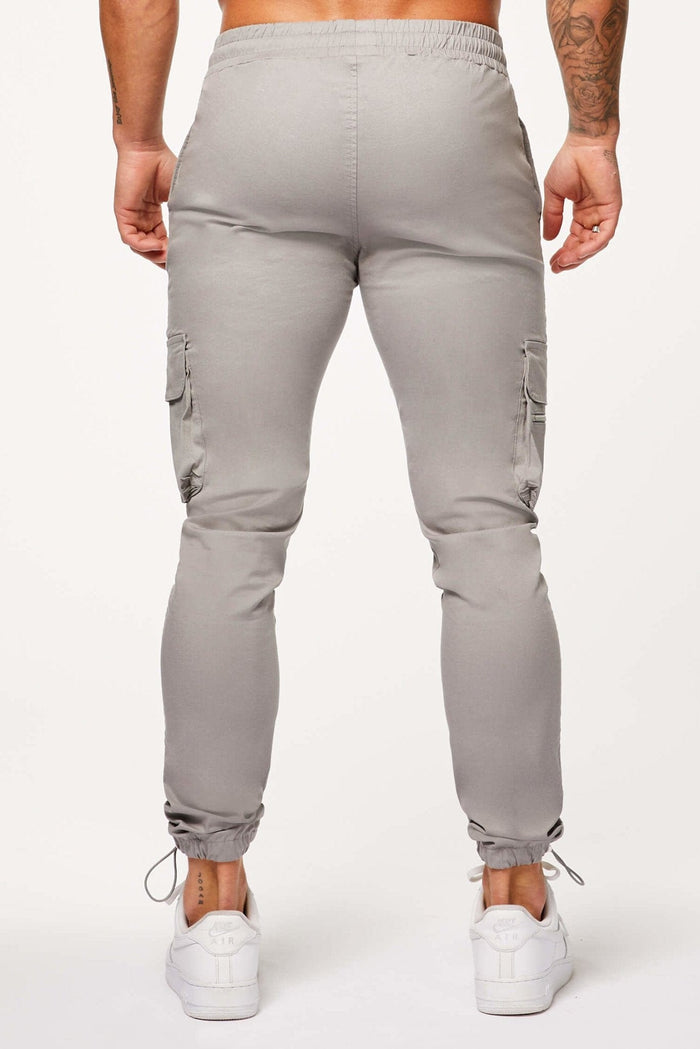 UTILITY CARGO PANTS - LIGHT GREY