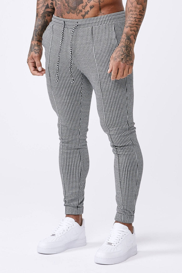 GERUITE BROEK MET HOUNDSTOOTH-GERUIT - ZWART-WIT