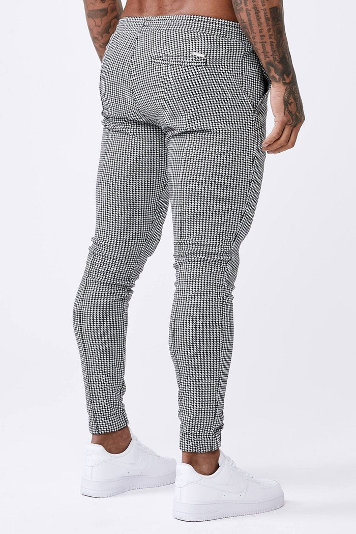 GERUITE BROEK MET HOUNDSTOOTH-GERUIT - ZWART-WIT