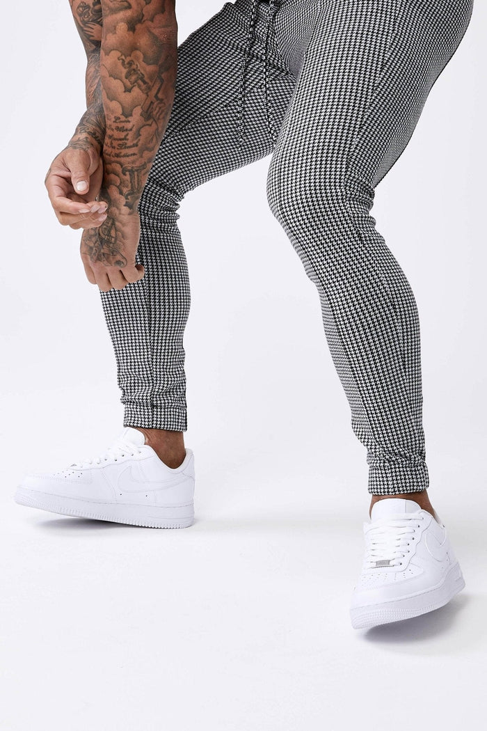 GERUITE BROEK MET HOUNDSTOOTH-GERUIT - ZWART-WIT