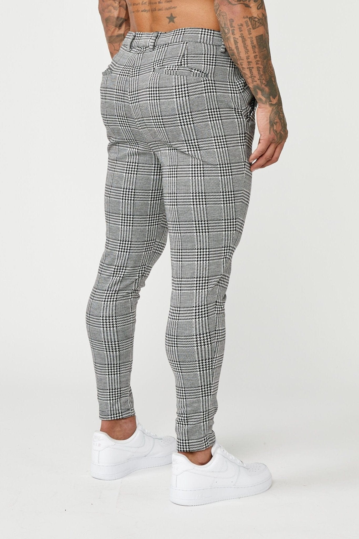 Leisure Trousers Wedding Workwear Breathable Mens Business Checked Formal  Pants | eBay