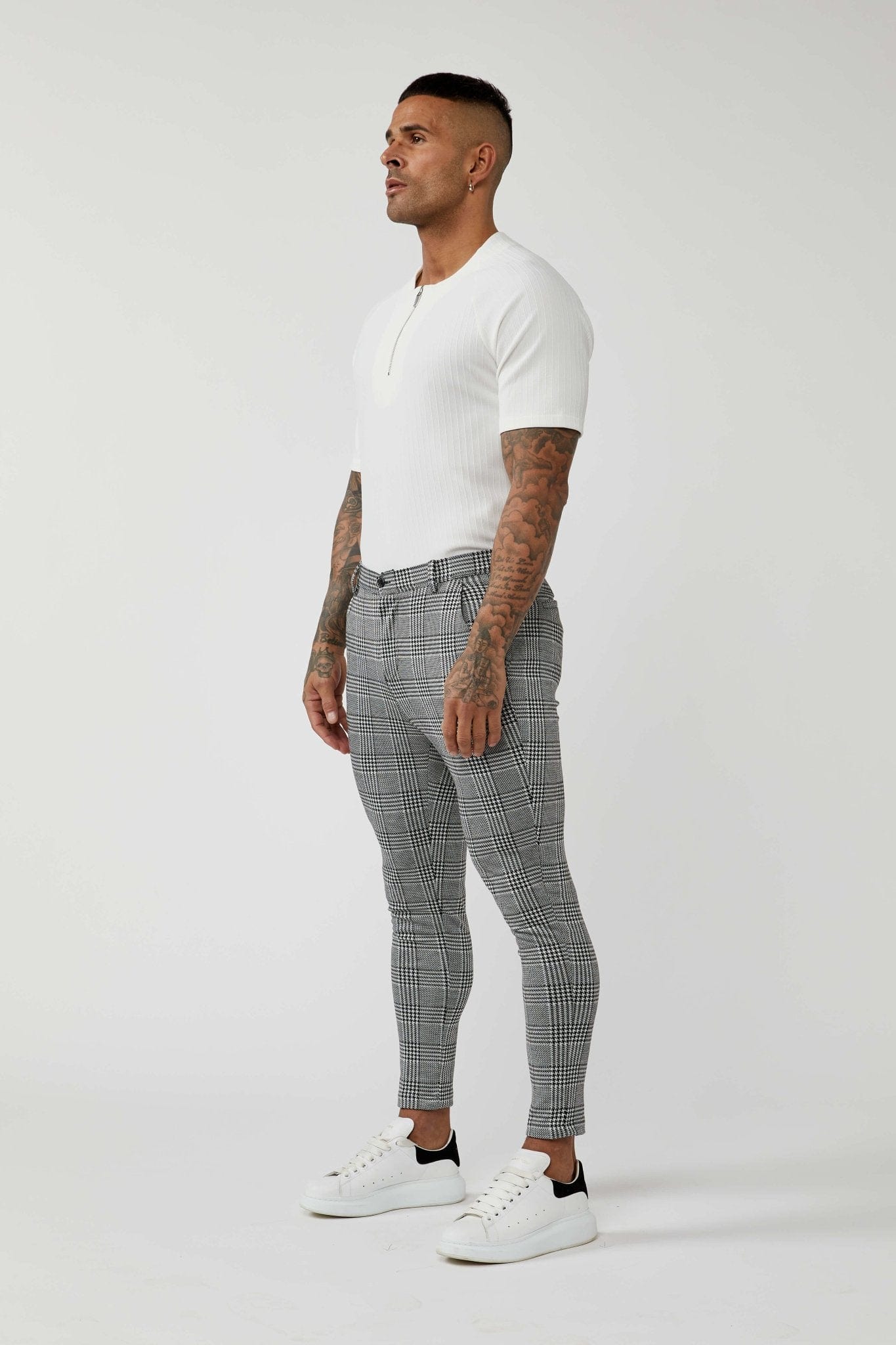 Scott Grey Tweed Check Trousers| Marc Darcy Trousers | Mens Tweed Suits