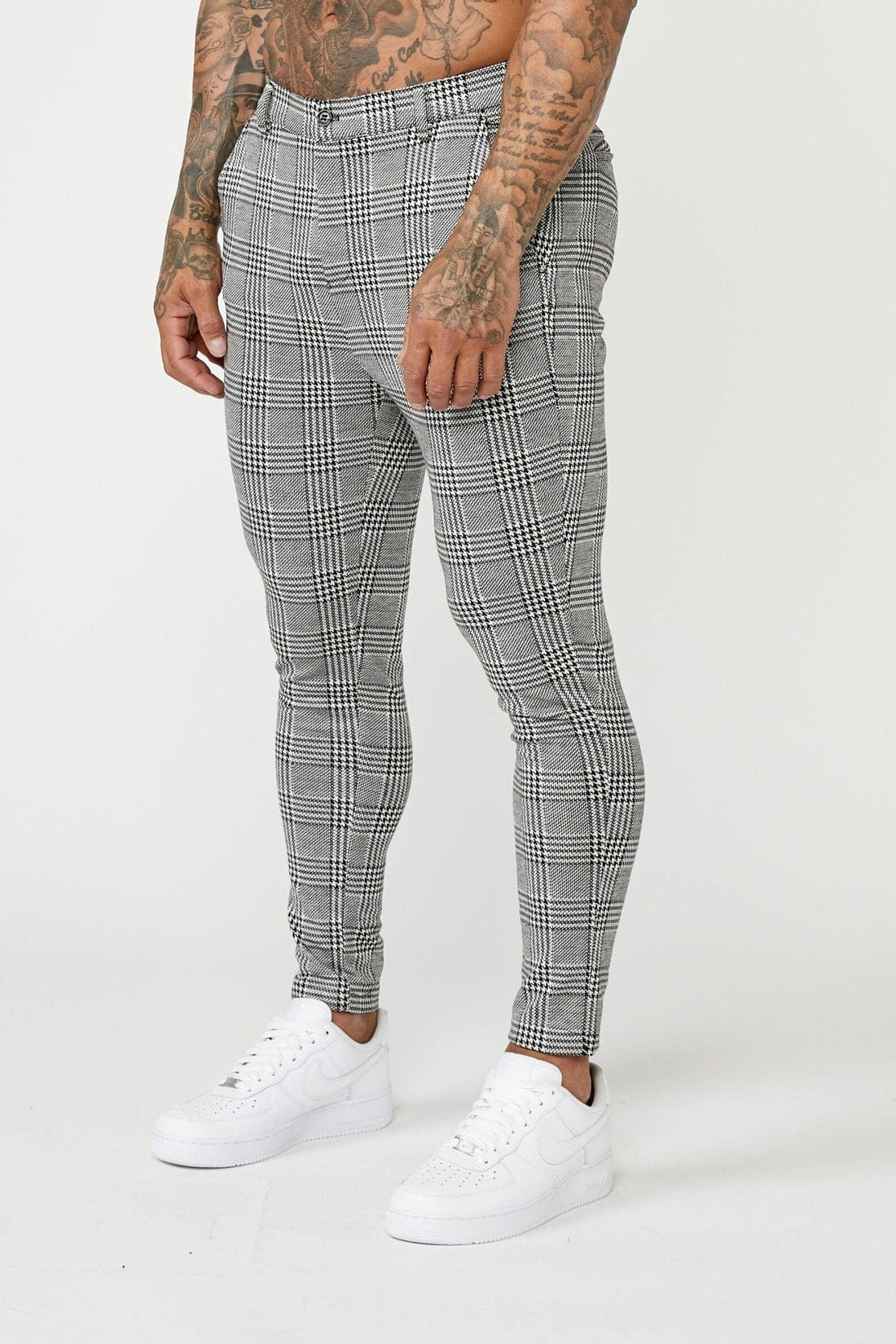 Legend London Trousers PREMIUM GREY CHECK STRETCH TROUSER