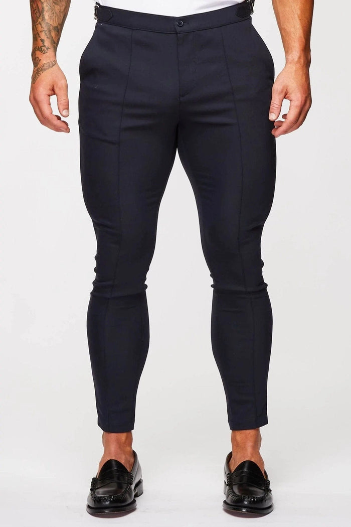 EINFACHE STRETCH-HOSE MIT SEITLICHEM CINCH – NAVY