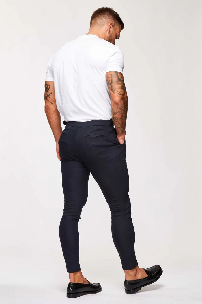 EINFACHE STRETCH-HOSE MIT SEITLICHEM CINCH – NAVY