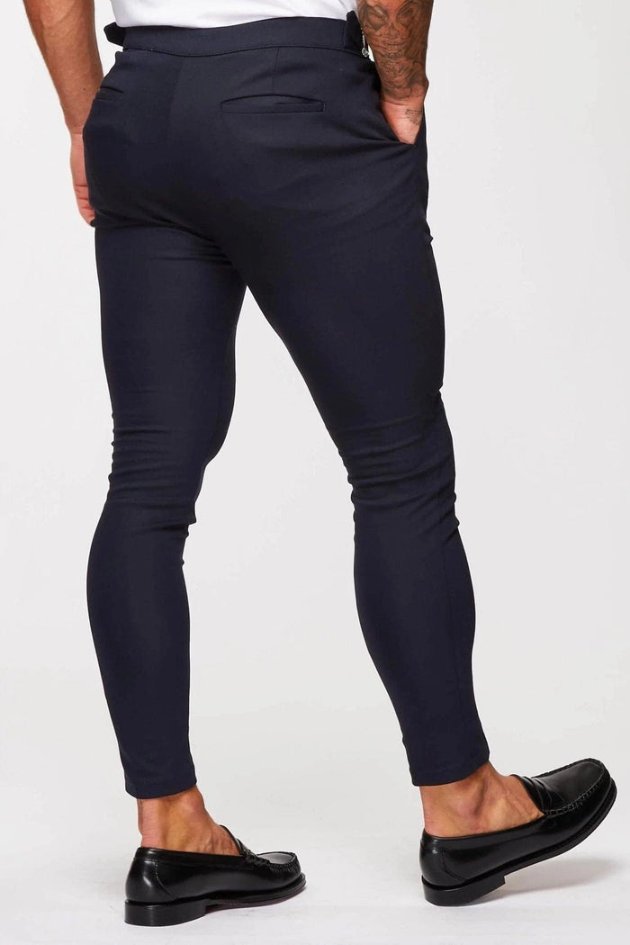 EINFACHE STRETCH-HOSE MIT SEITLICHEM CINCH – NAVY