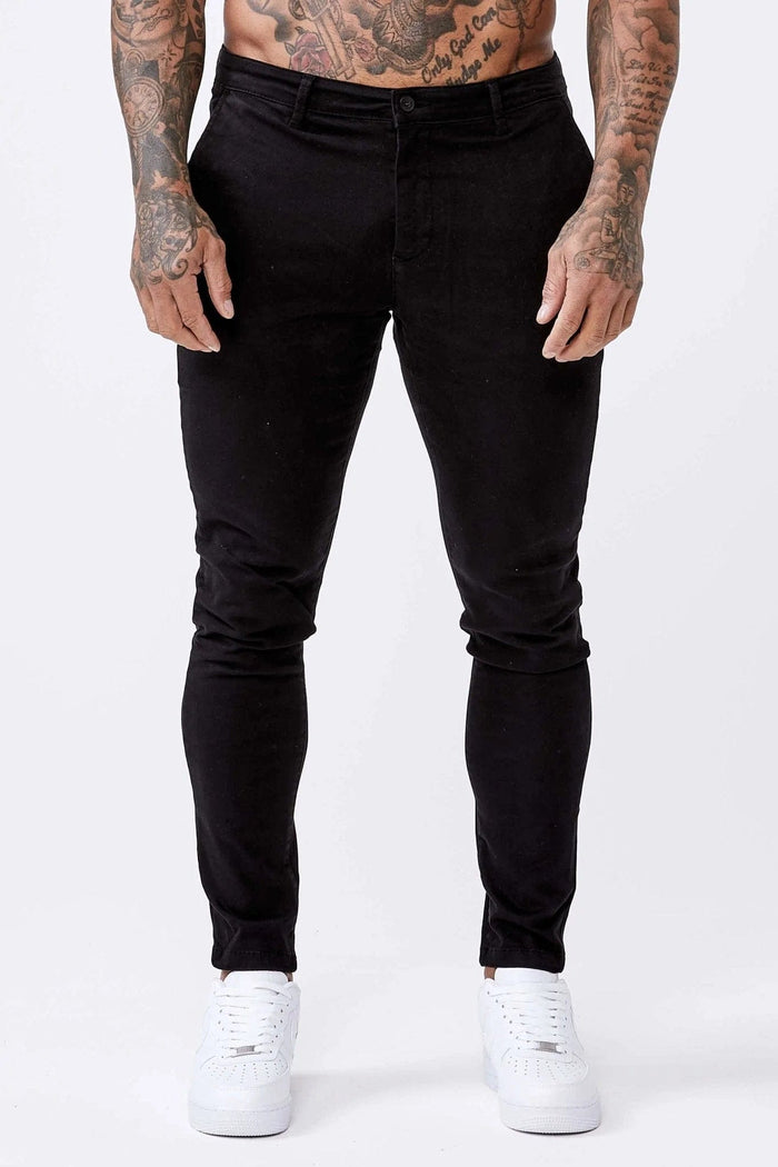 CHINO STRETCH CON SPRAY - NEGRO