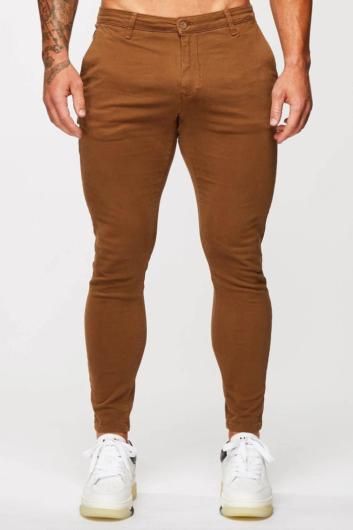 CHINO STRETCH EN SPRAY - MARRÓN