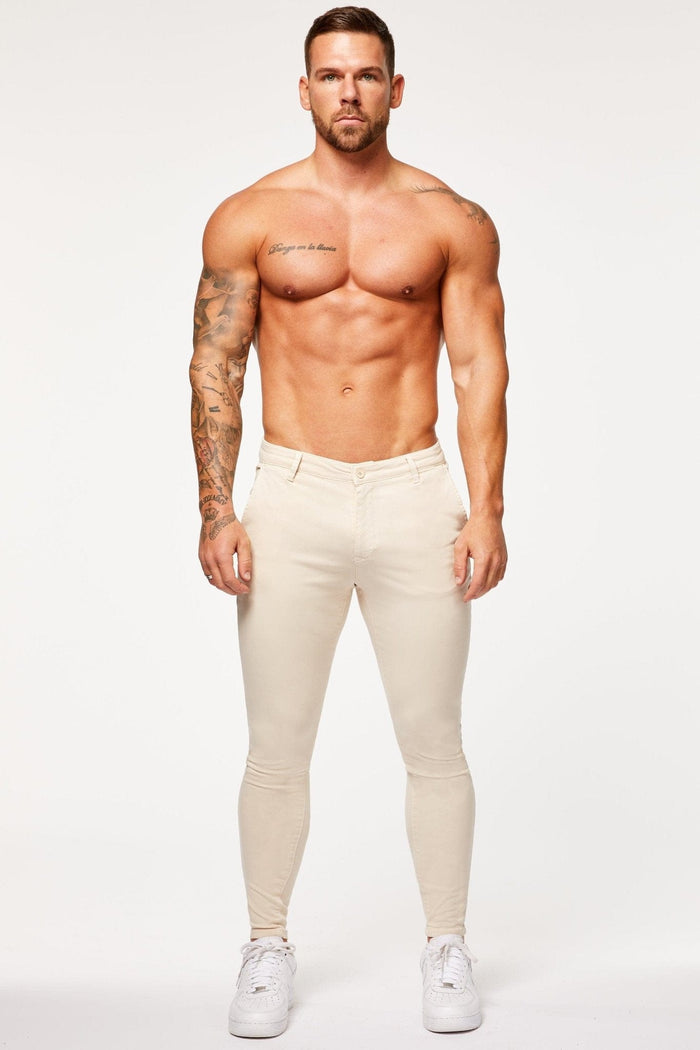 SPRAY-ON STRETCH CHINO - STEEN