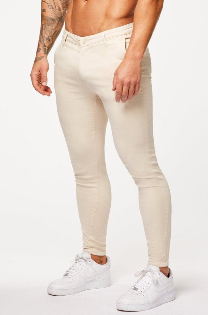 SPRAY-ON STRETCH CHINO-STONE